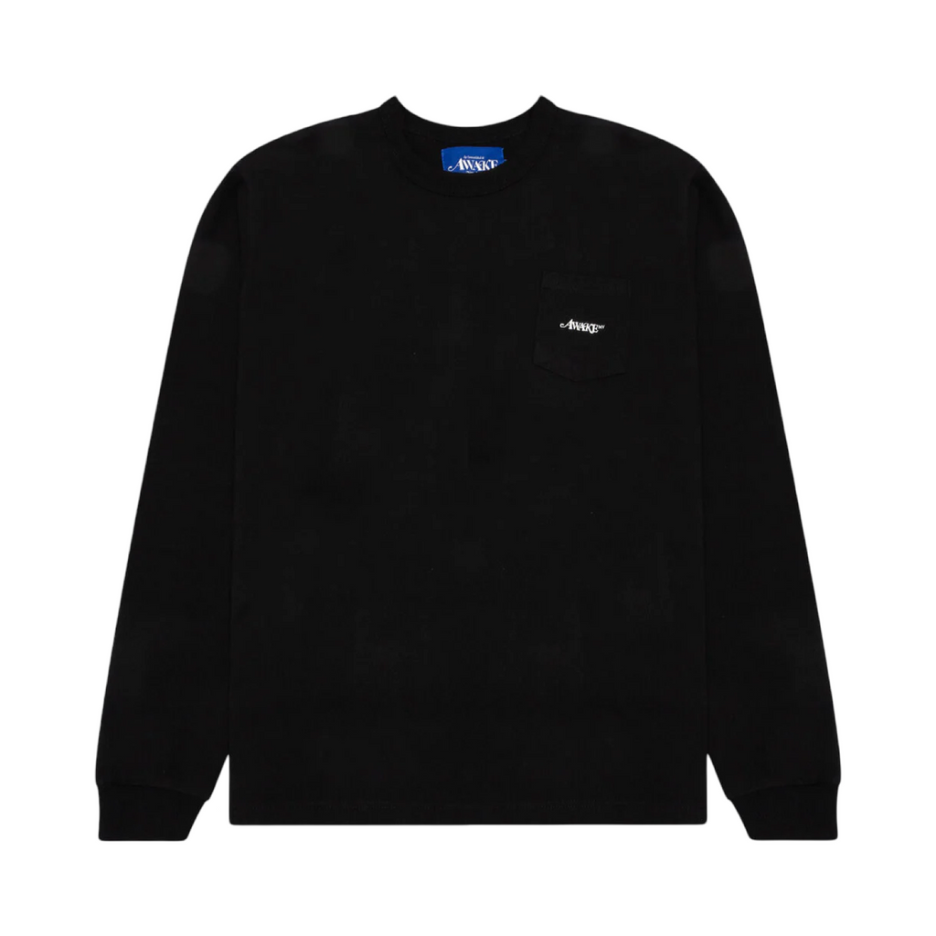 Awake NY Classic Logo Longsleeve Pocket T-Shirt Black