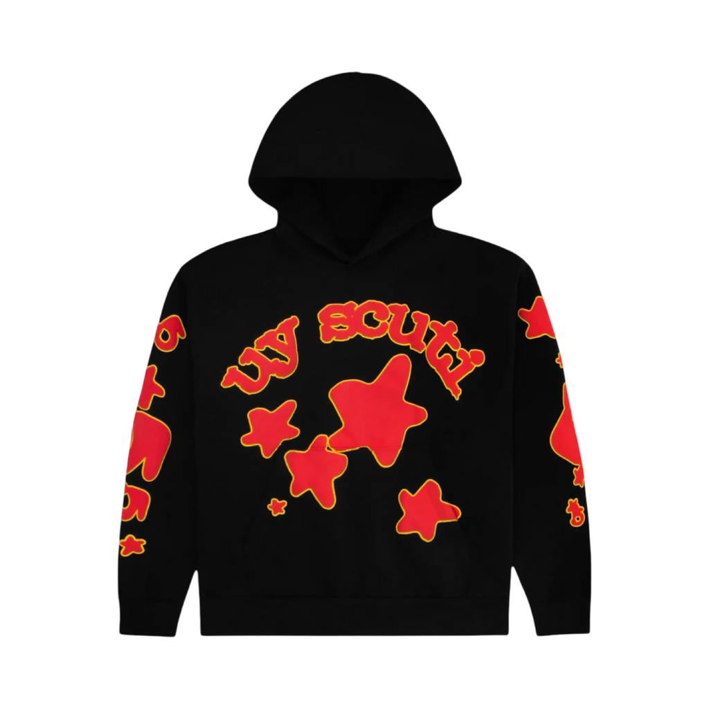 Sp5der x UY SCUTI Hoodie Black/Red