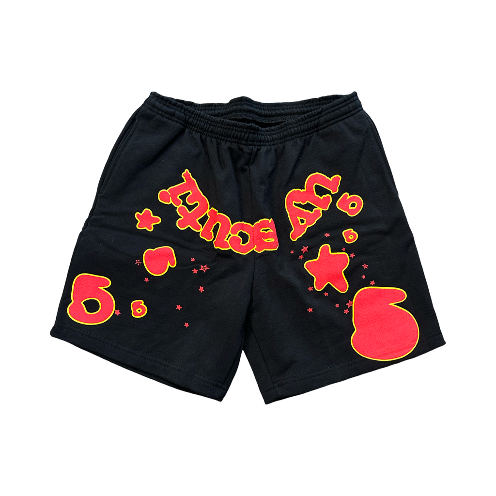 Sp5der x UY SCUTI Shorts Black/Red