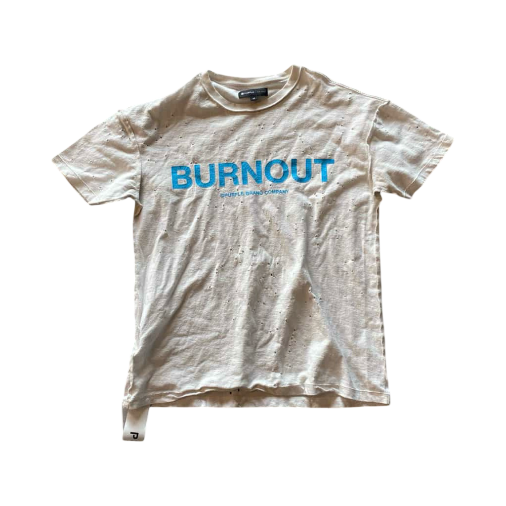 Purple Brand Burnt Out Shotgun Tee White