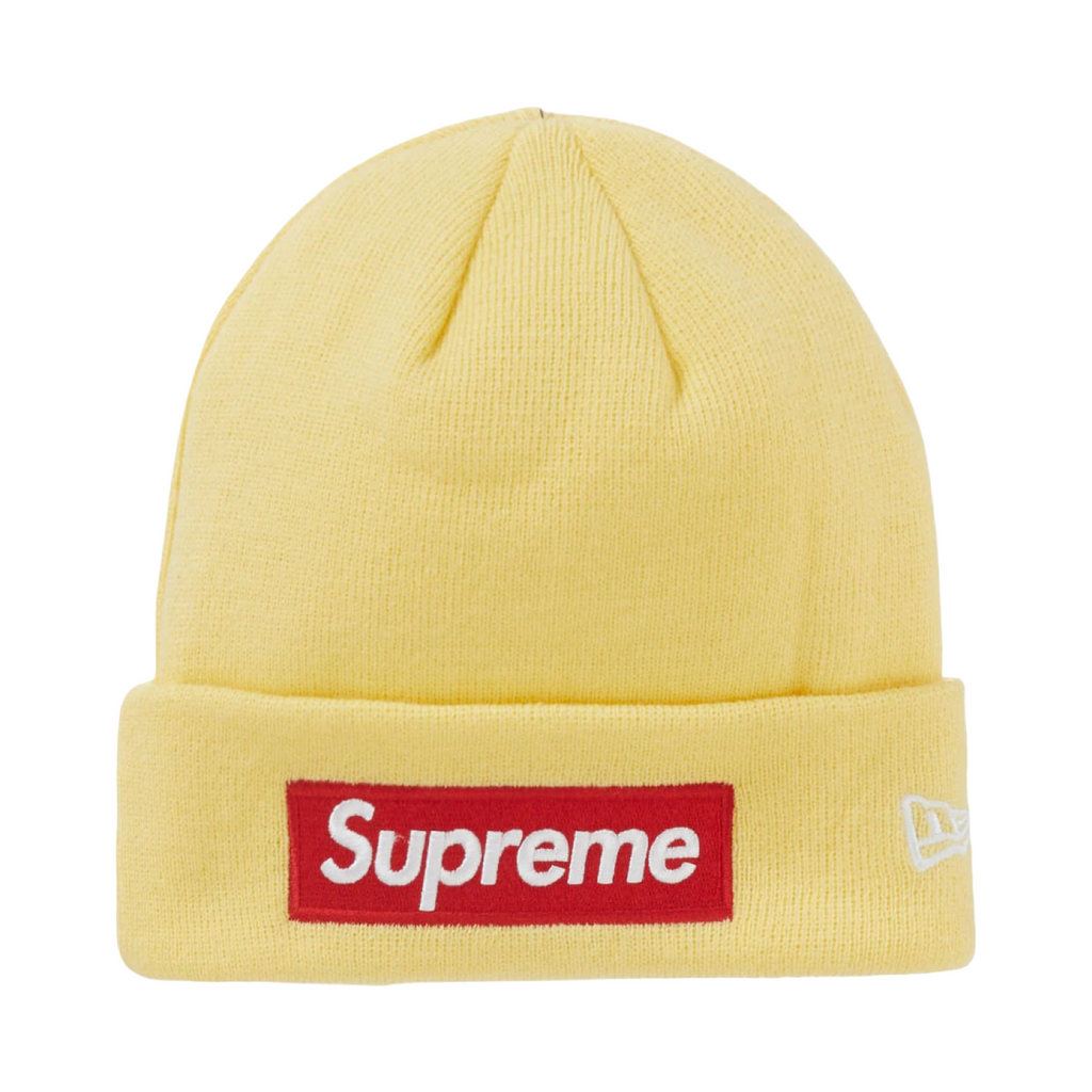 Supreme New Era Box Logo Beanie (FW22) Pale Yellow