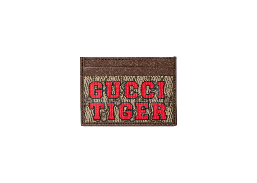 Gucci Tiger Card Case Beige/Ebony