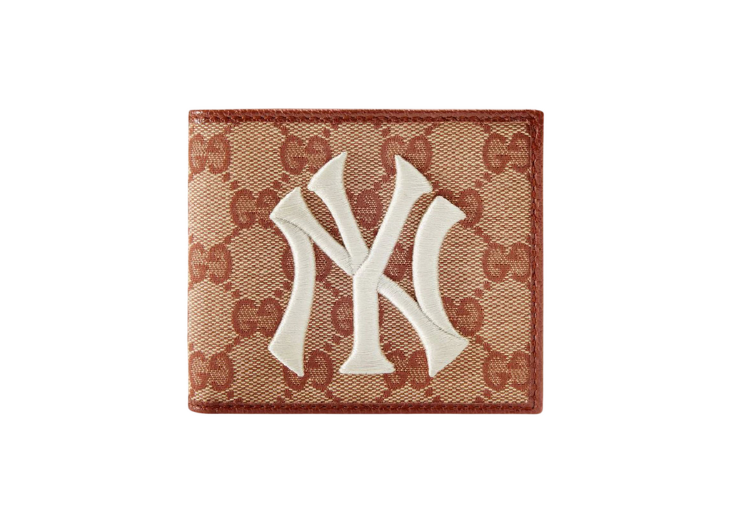 Gucci New York Yankees Patch Wallet GG Beige/Brick Red