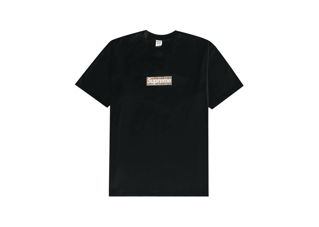 Supreme Burberry Box Logo Tee Black