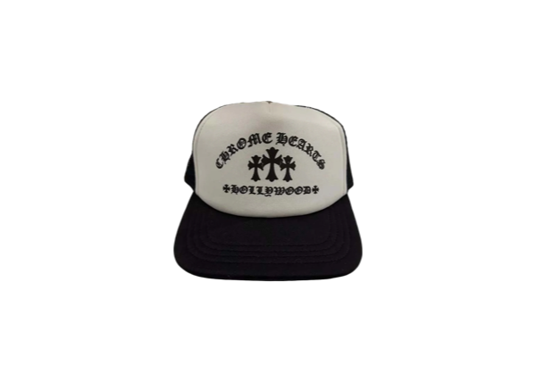 Chrome Hearts Hollywood Cross "King Taco" Trucker Cap Black/White