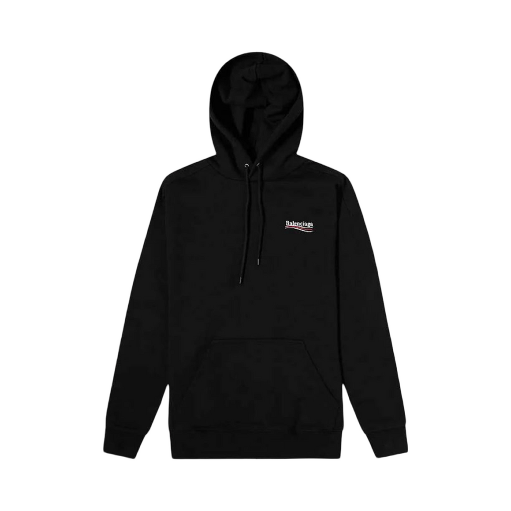 Balenciaga Political Campaign Logo Popover Hoodie Black