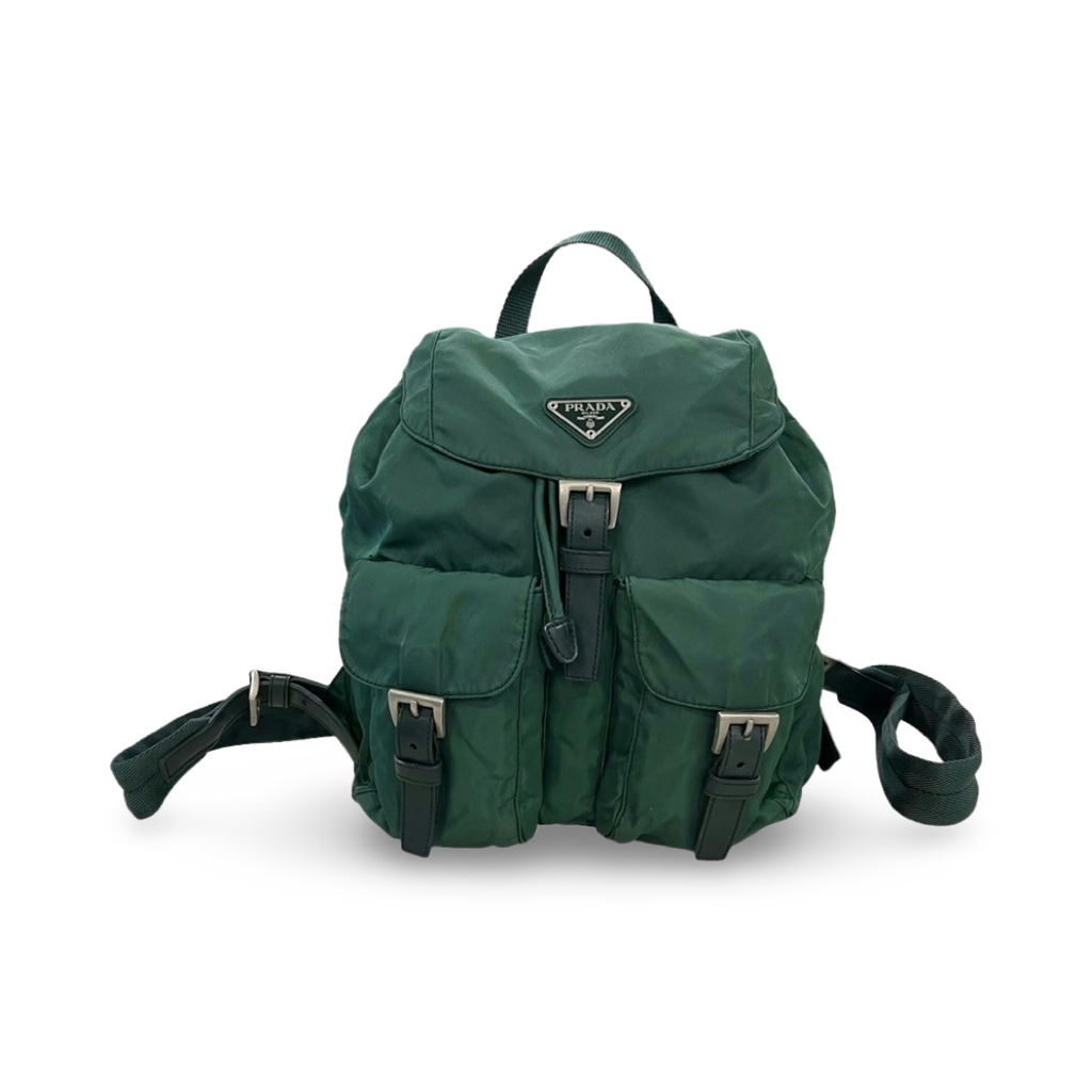 Prada Vela Nylon Vela Backpack Green