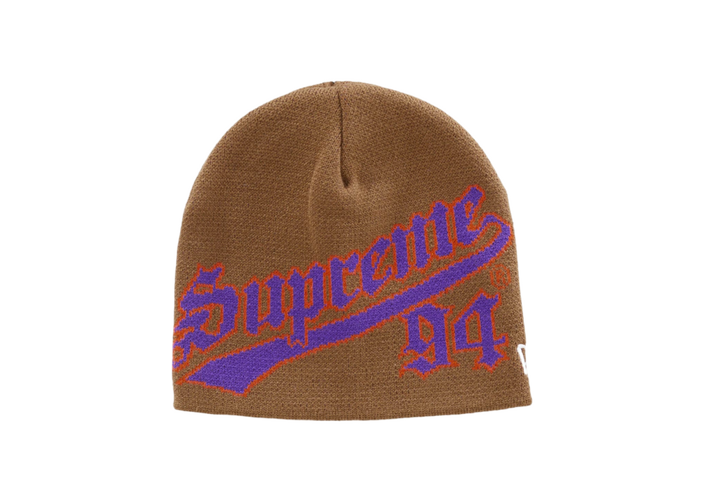 Supreme New Era Script Beanie (FW22) Brown