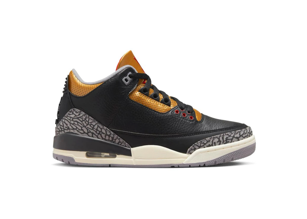 Jordan 3 Retro Black Cement Gold (Women's)