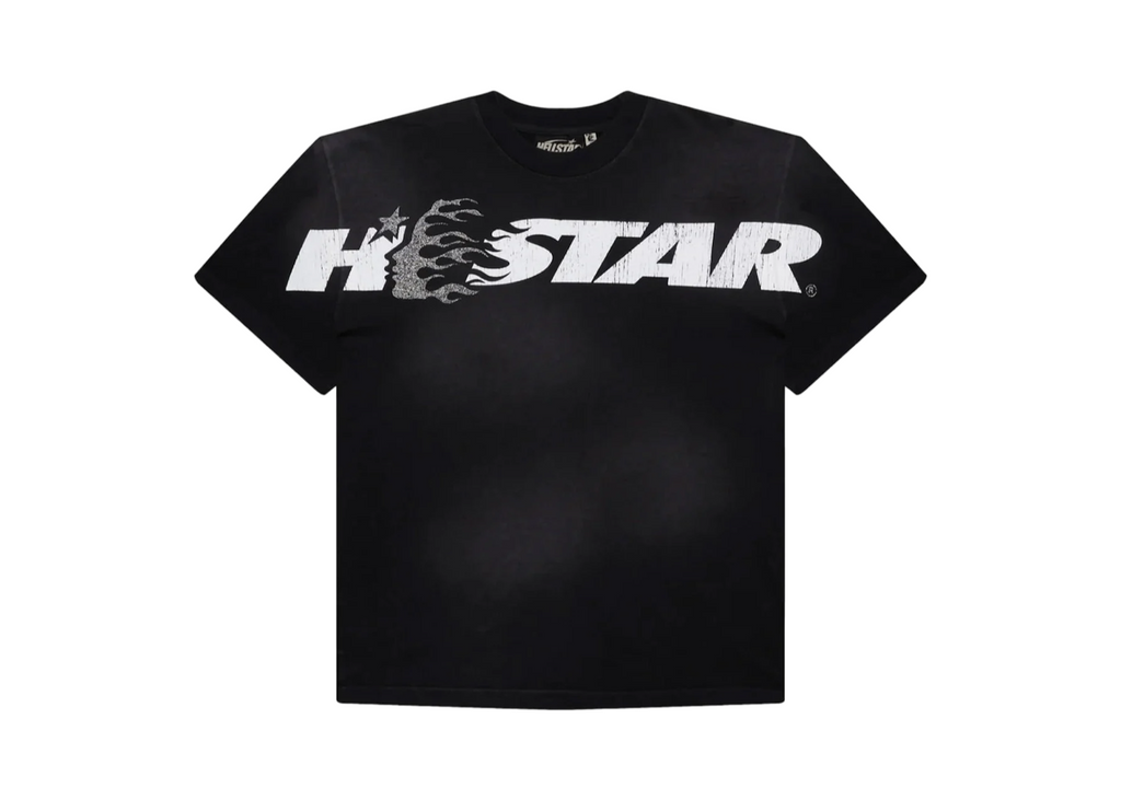 Hellstar Cartoon Logo Glitter Logo T-shirt Black