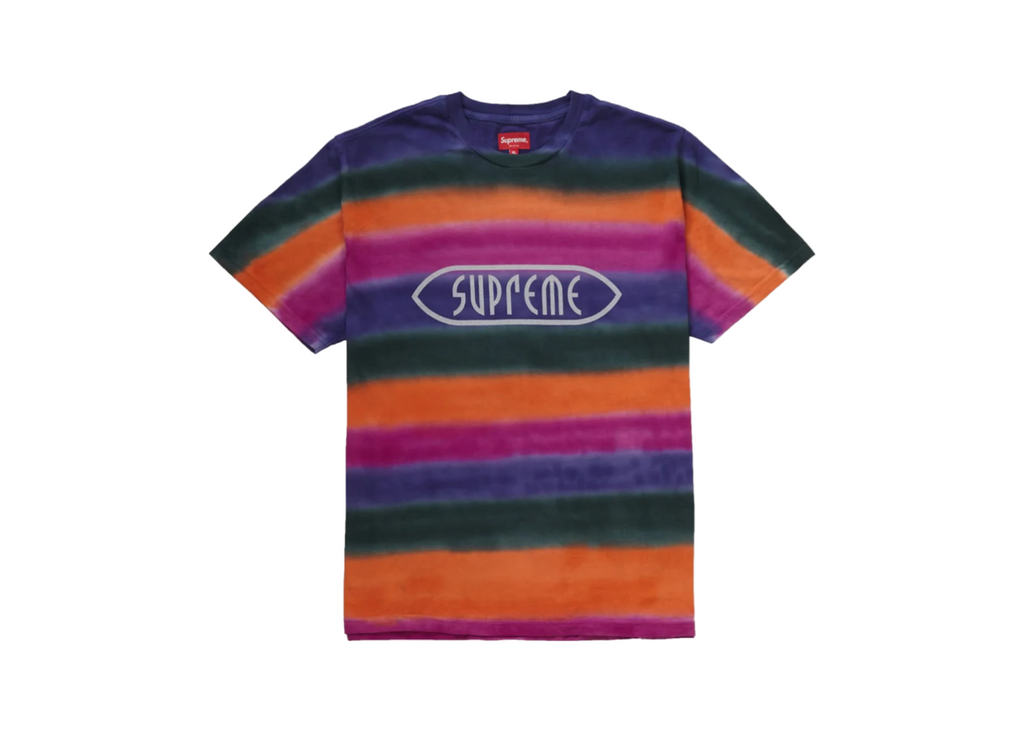 Supreme Rainbow Stripe Tee Orange