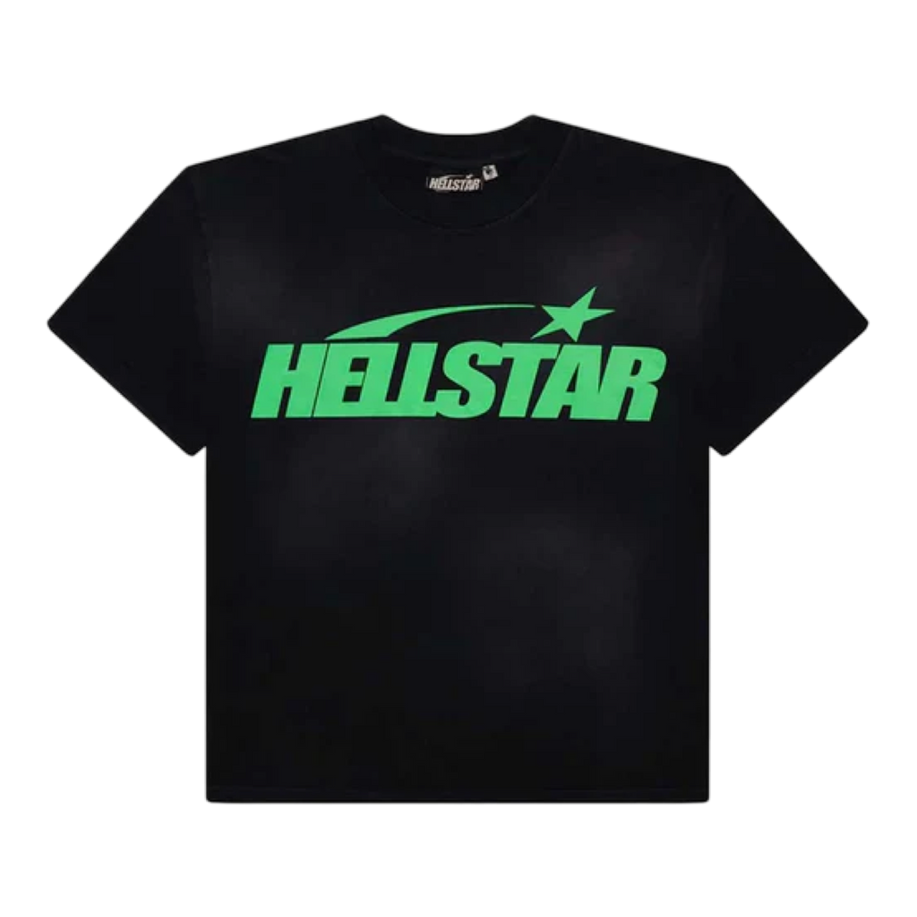 Hellstar Classic T-shirt (Gel Print) Faded Black/Green