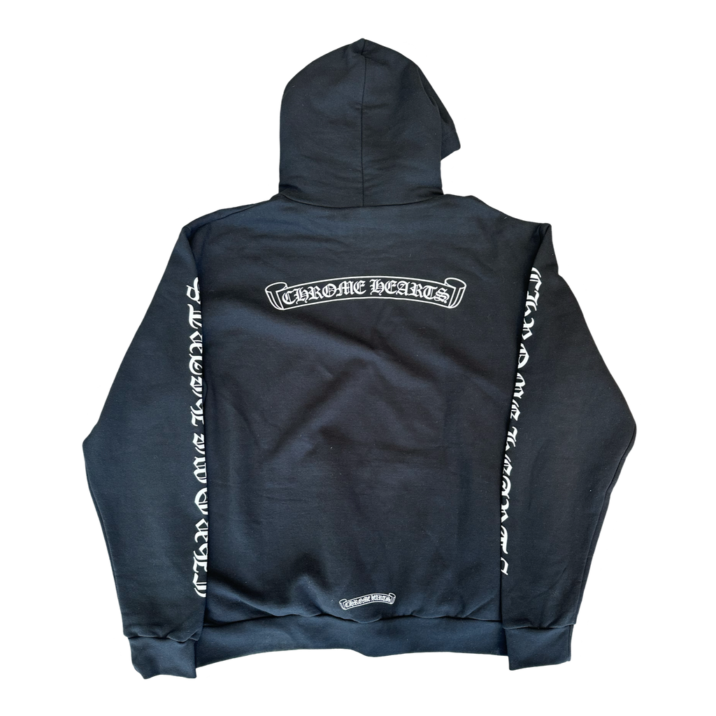 Chrome Hearts Scroll Logo Hoodie Black