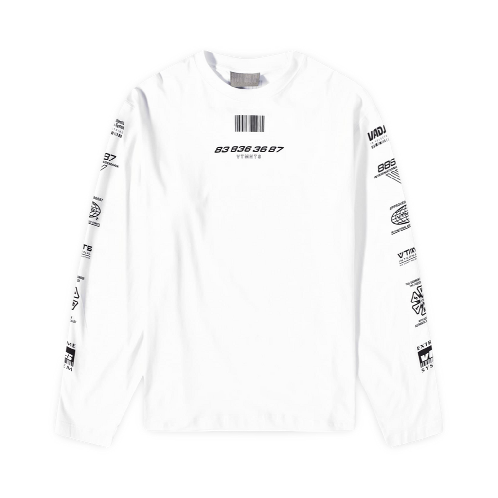 VTMNTS 'All Rights Reserved' Long Sleeve Shirt White