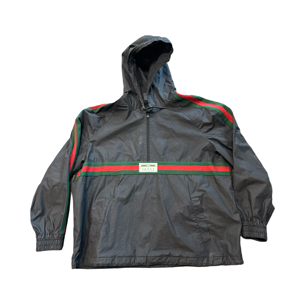 Gucci Cotton Canvas Windbreaker With Gucci Label Black