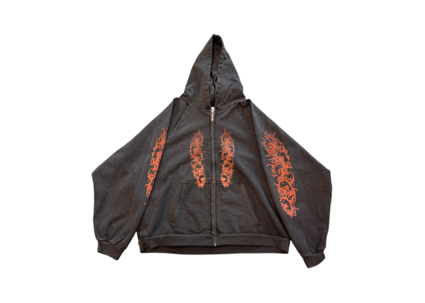 Basketcase Gallery Afflicted Zip Up Sweatshirt Black