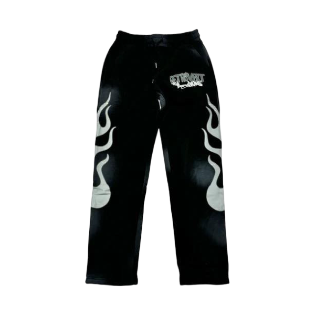 Retrovert Flame Sweatpants Black