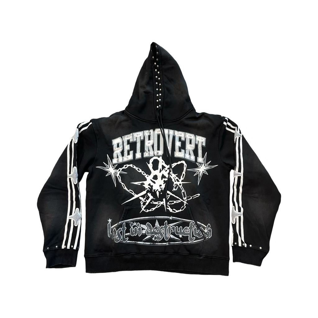 Retrovert Destruction Hoodie Black