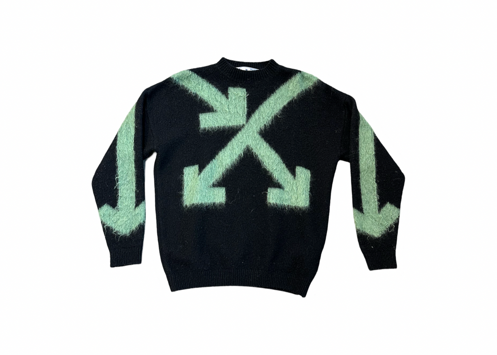 Off-White Mohair Sweater Black/Green