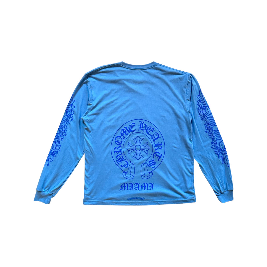 Chrome Hearts Miami Exclusive Long Sleeve T-shirt Blue/Dark Blue