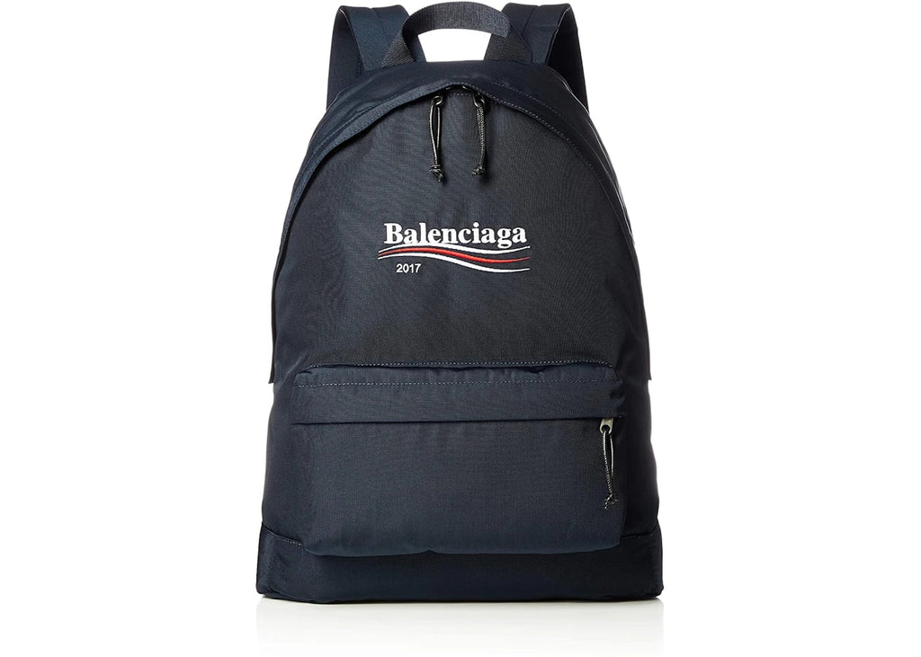 Balenciaga Political Logo Backpack Canvas Navy