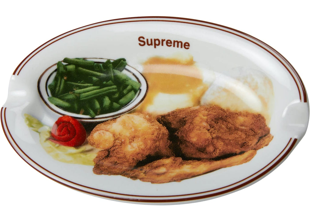 Supreme Chicken Dinner Plate Ashtray White