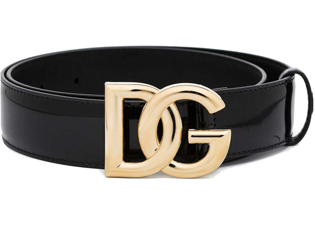 Dolce & Gabbana DG Logo Leather Belt Black