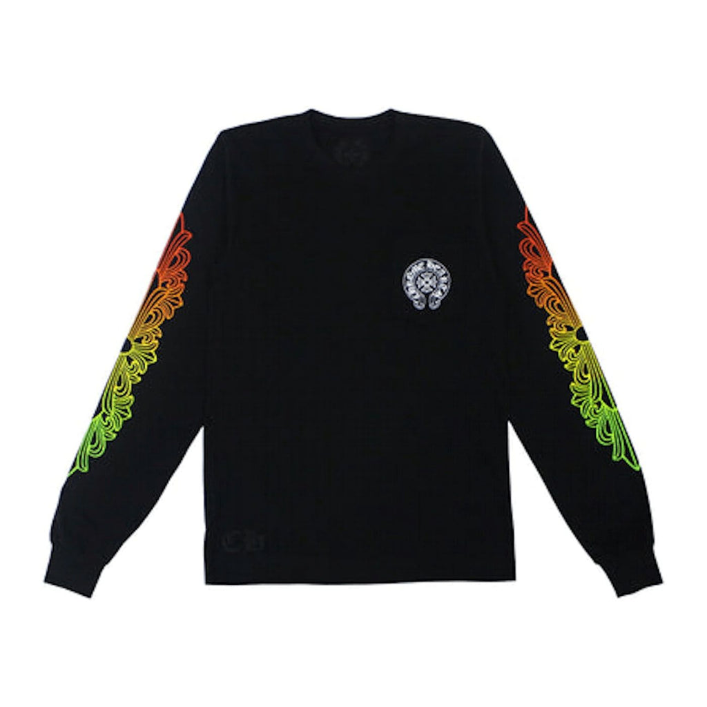 Chrome Hearts Floral Sleeve Gradient L/S T-shirt Black